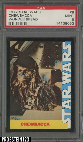 1977 Topps Star Wars Wonder Bread 9 Chewbacca Psa 9