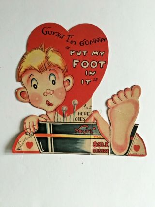 A Funny Vintage Die Cut Valentine Card From The 30’s Or 40’s