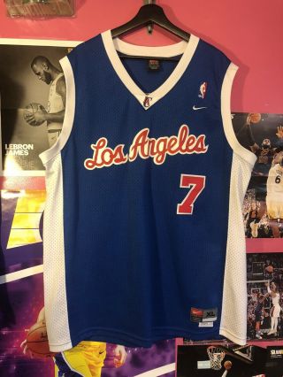 Lamar Odom 7 Los Angeles Clippers Nike Team Authentics Sewn Blue Jersey Mens Xl