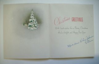50 ' s Winter rural church vintage Christmas greeting card 7C 2
