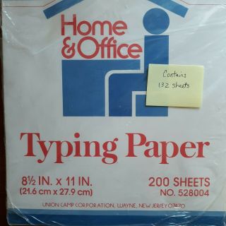 Vintage Home & Office Typing Paper 8.  5 