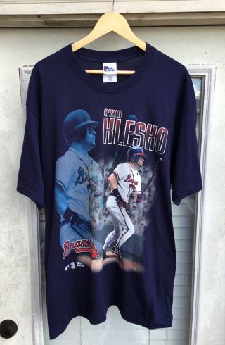 Vintage Atlanta Braves Ryan Klesko Pro Player Tshirt Mlb Baseball Size Xl