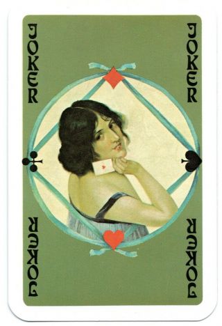 Joker Lady Swap Cards Vintage Playing Card Pin Up Girl Risqué Sexy Lady