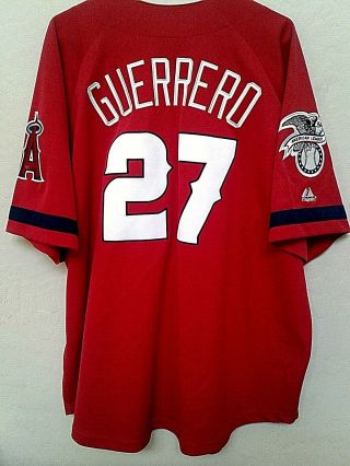 Vladimir Guerrero Angels Majestic Sewn Stitched Jersey Xl Rare Red