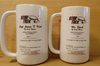 Vintage Star Trek Mugs Captain Kirk and Mr.  Spock R.  Jj Eanst limited edition 2