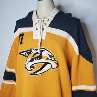 Nashville Predators Old Time Hockey Jersey Lace Hoodie Xxl Sewn Cosway Collecion