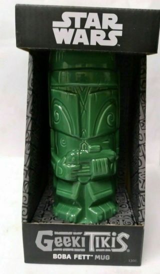 Star Wars Geeki Tikis Boba Fett Ceramic Collectible Mug 13 Oz Rare Htf