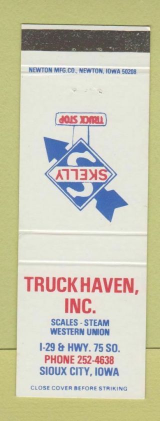 Matchbook Cover - Skelly Oil Gas Truckhaven Sioux City Ia 1