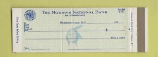 Matchbook Cover - Mohawk National Bank Schenectady Ny Indian Full Length
