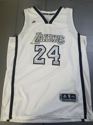 Kobe Bryant Los Angeles Lakers Adidas White Christmas Swingman Jersey Mens Large