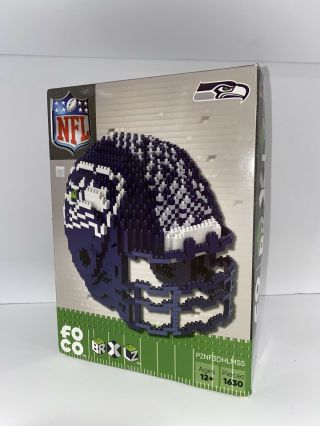 Seattle Seahawks Nfl Helmet Large 3d Lego - Type Building Set Team Logo (open Box)