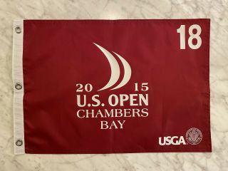 2015 Us Open Chambers Bay Screen Print Golf Pin Flag U.  S.  Jordan Spieth Win