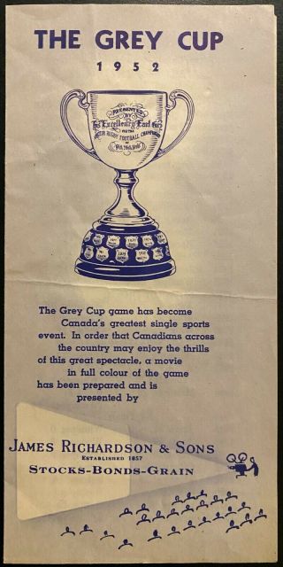 1952 Cfl Football 40th Grey Cup Promotional Brochure Argonauts Edmonton Eskimos