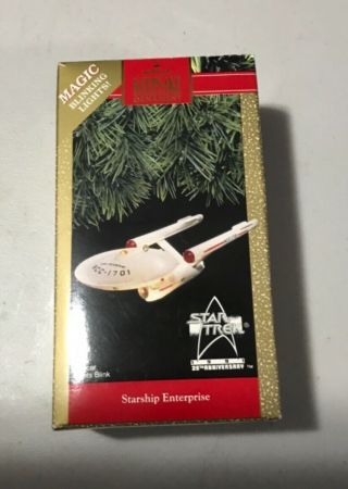 1991 Hallmark Star Trek Enterprise Christmas Ornament Never Displayed