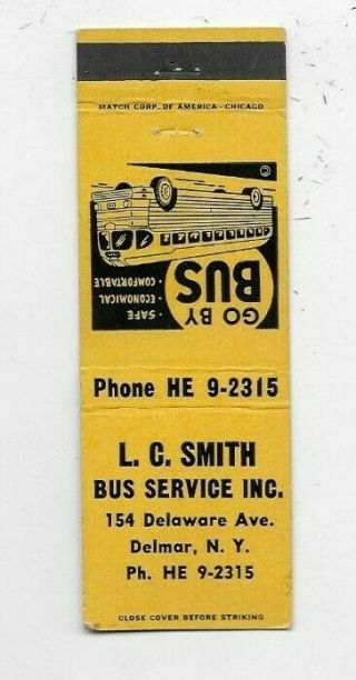 Matchbook Cover L C Smith Bus Service Inc Delmar Ny 791