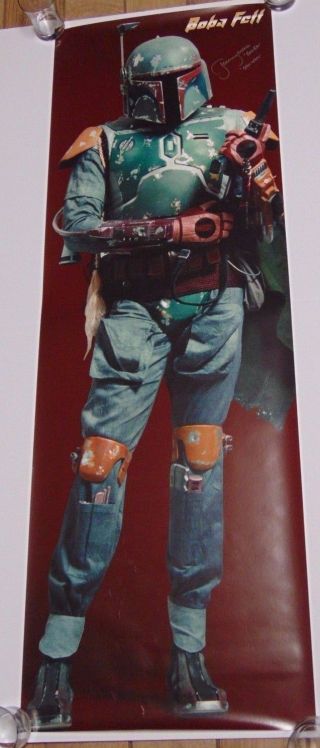 Boba Fett Jeremy Bulloch Signed 21 " X 62 " Star Wars Full Sized Door Poster Proof