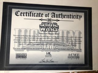 Boba Fett Star Wars Master Replicas Acme Archives Limited Edition Print W/ Mat 3