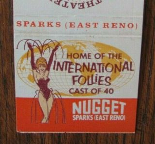 Girlie - Show Girl: Nugget Casino (sparks Reno,  Nevada) (c1960s Matchbook) - F12