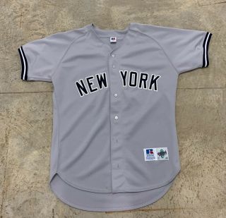 Vintage 90s York Yankees Russell Mlb Authentic Jersey Size 44 Made Usa 18