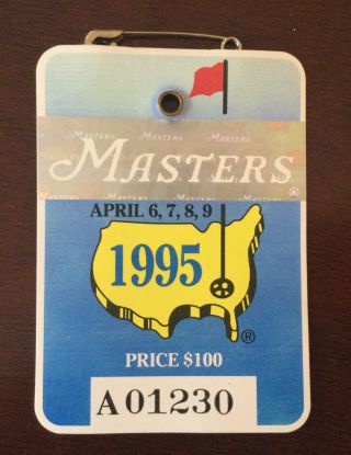 Masters Golf Badge Ticket 1995 Ben Crenshaw Augusta National Low