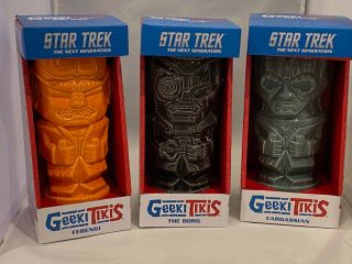 Star Trek The Next Generation Series Ceramic Geeki Tiki Mugs | Complete Set of 6 2