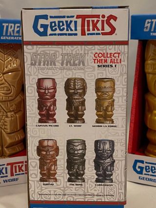 Star Trek The Next Generation Series Ceramic Geeki Tiki Mugs | Complete Set of 6 3