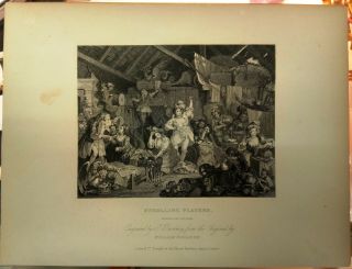 Strolling Players G.  Presbury Engraving - 1833 The Of William Hogarth