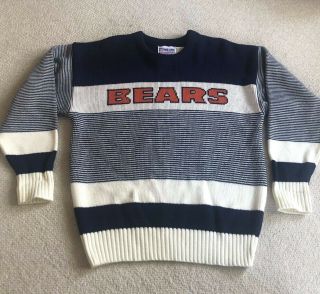 Vintage Vtg 80s Pro Line Chicago Bears Nfl Sweater Football Made In Usa Adult M