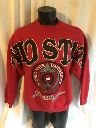 Vintage Ohio State University Buckeyes Spellout Sweatshirt Mens L/xl Made In Usa