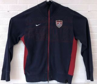 Nike Usa Soccer Full Zip Jacket Embroidered Men Size Xl Blue