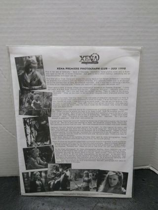 Xena Warrior Princess 8x10 Official Creation 8 Photo Club Set - July 1998