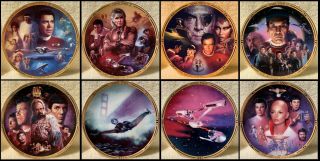 Complete Set Of 8 Star Trek The Movies Plates - Kirk - Spock - Khan - Mccoy -