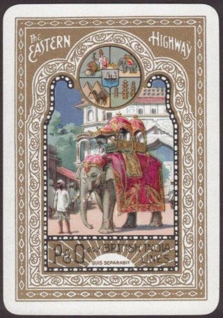 Playing Cards Single Card Old Wide P&o Line Advertising Elephant A