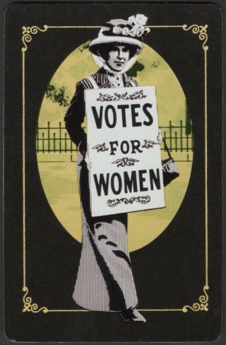 Playing Cards Single Card Old Vintage Votes For Women Hat Flowers Placard Girl