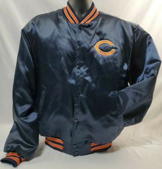 Vintage Satin Style Jacket Chicago Bears Adult Large Nfl Swingster Usa Football
