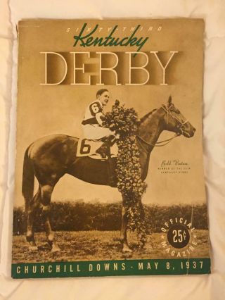 1937 Kentucky Derby Program War Admiral Triple Crown Year