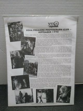 Xena Warrior Princess 8x10 Official Creation 8 Photo Club Set - September 1998