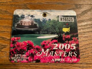 2005 Masters Badge/ticket - Augusta National Golf Club - Tiger Woods Winner