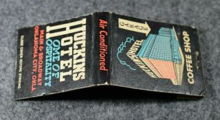 Early Rare Huckins Hotel Coffee Shop Matchbook - Great Graphics - Oklahoma City