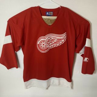 Vintage Nhl Detroit Red Wings Starter Hockey Jersey Red Large