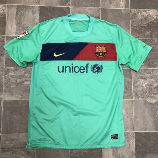 Men’s Nike Dri Fit Authentic Fc Barcelona Unicef Third Kit Soccer Jersey Sz Xl