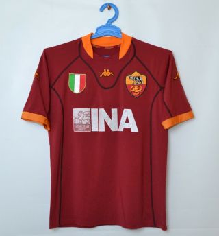 As Roma Italy 2001/2002 Home Football Shirt Jersey Camiseta Maglia Kappa Size M