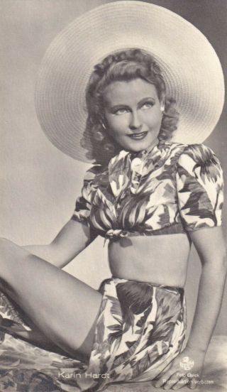 Karin Hardt - Hollywood Movie Actress Pin - Up/cheesecake 1930s Fan Postcard