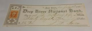 1868 Deep River Connecticut Check Deep River National Bank