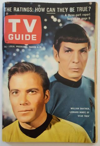 Tv Guide March 1967 Star Trek William Shatner Leonard Nimoy No Label Vintage