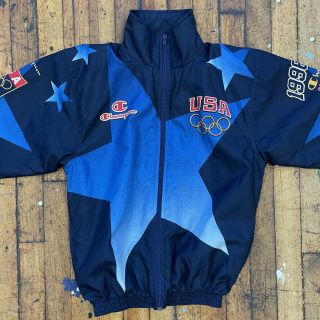 Vintage Champion 1996 Usa Olympic Team Full Zip Youth M - 10 - 12 Jacket