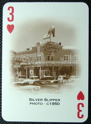 1 Playing Card Las Vegas Silver Slipper C1950 3h