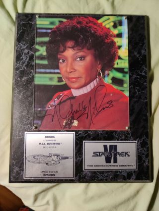 Limited Edition Star Trek Uhura Nichelle Nichols Autographed Large Plaque W/