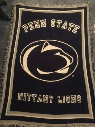 Penn State University Nittany Lions Football Woven Stadium Blanket Rare Ncaa