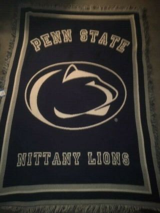 Penn State University Nittany Lions Football Woven Stadium Blanket Rare NCAA 2
